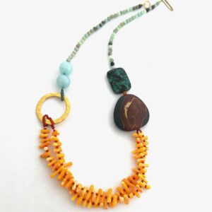 Yellow Stick Coral Gold Necklace II