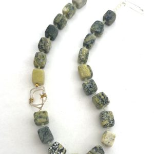 Yellow Turquoise Cube Necklace II