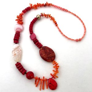 Long Coral Necklace III