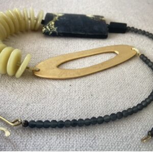 Necklace made of yellow turquoise, lemon jade