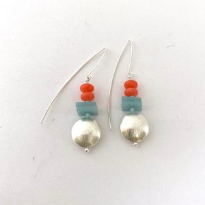 Amazonite, Coral III Earrings
