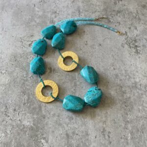 Turquoise Nugget Gold Necklace III