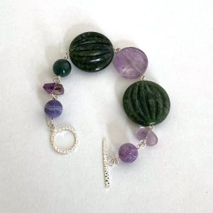 Nephrite Jade, Amethyst Bracelet
