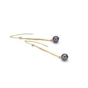 Gold Dark Pearl Earrings II